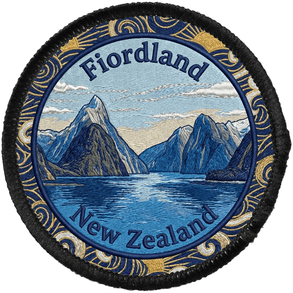 Fiordland — printed travel patch